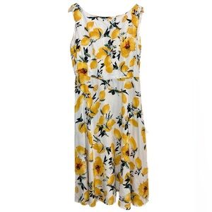 Kimilily NWT lemon print fit & flare midi dress